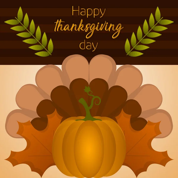 Joyeux Thanksgiving carte de jour — Image vectorielle