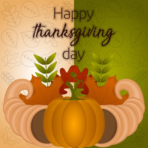Joyeux Thanksgiving carte de jour — Image vectorielle
