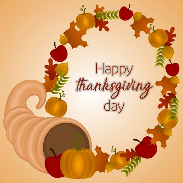 Happy thanksgiving day card — Stock Vector