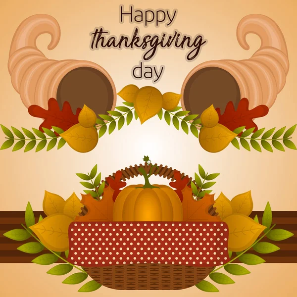 Joyeux Thanksgiving carte de jour — Image vectorielle