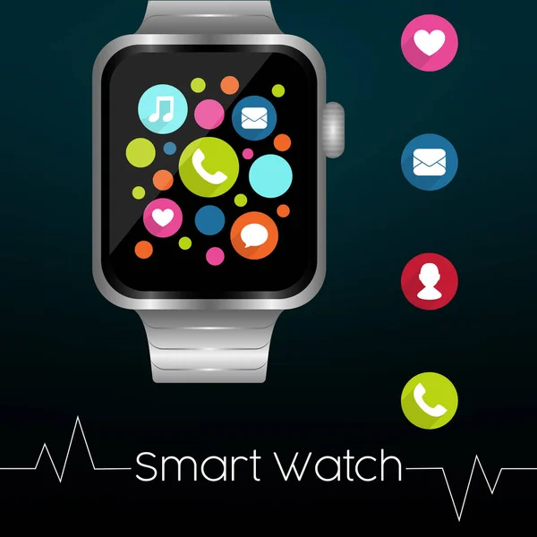 Smartwatch poster illüstrasyonu — Stok Vektör