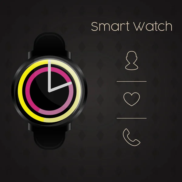 Smartwatch affisch illustration — Stock vektor