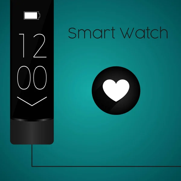 Smartwatch affisch illustration — Stock vektor