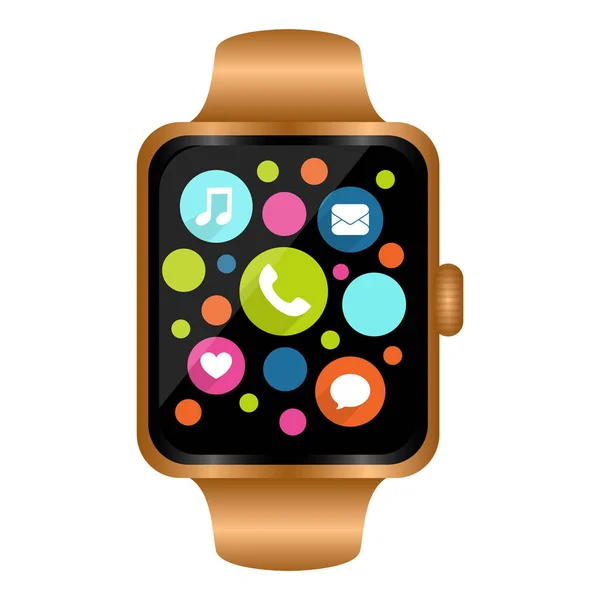 Smartwatch beeld. Digitale klok — Stockvector