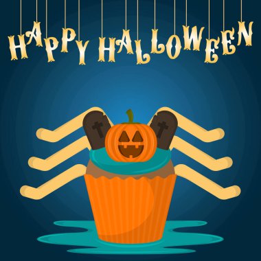 Cadılar Bayramı ürkütücü Cupcake