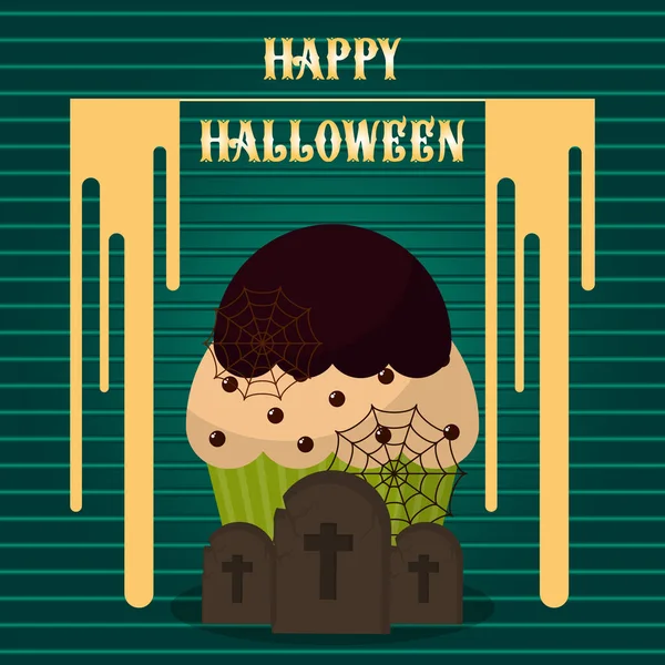 Cupcake Spooky Halloween — Image vectorielle