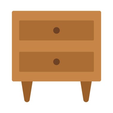 İzole edilmiş ahşap komodin.