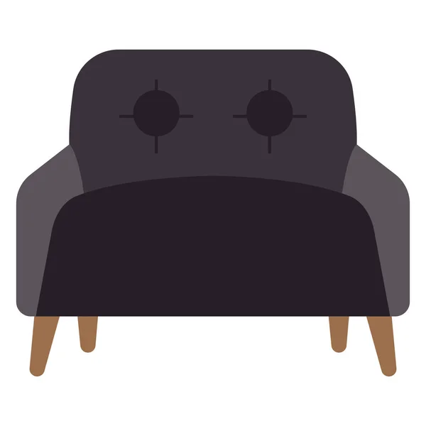 Isoliertes schwarzes Sofa — Stockvektor