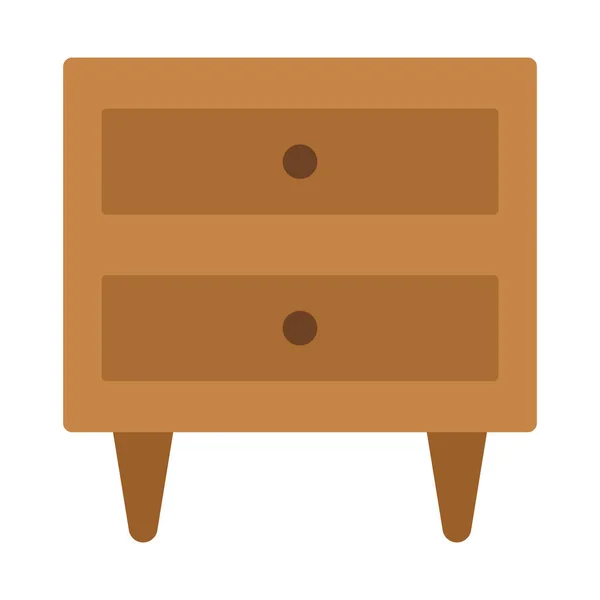 孤立的木制床头柜 — 图库矢量图片