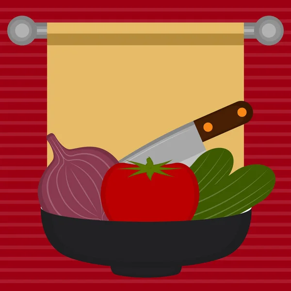 Illustration zur Lebensmittelzubereitung — Stockvektor