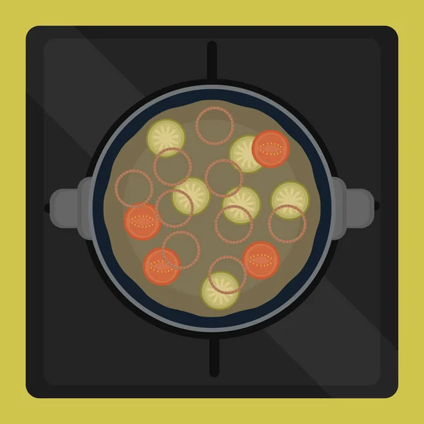 Preparación de alimentos ilustración — Vector de stock