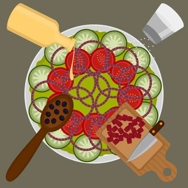 Preparación de alimentos ilustración — Vector de stock