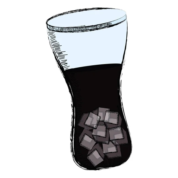 Croquis coloré d'un verre soda — Image vectorielle