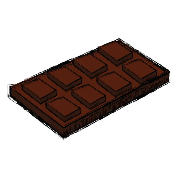 Schizzo colorato di una tavoletta di cioccolato — Vettoriale Stock