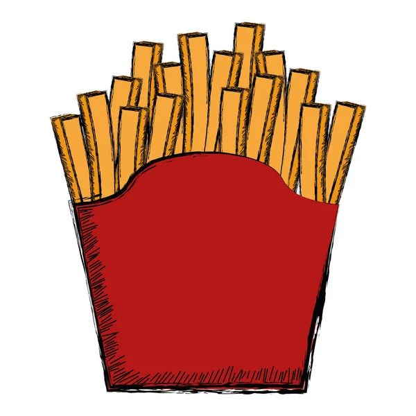 Farbige Skizze einer Pommes frites — Stockvektor