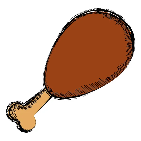 Croquis coloré d'un poulet broaster — Image vectorielle