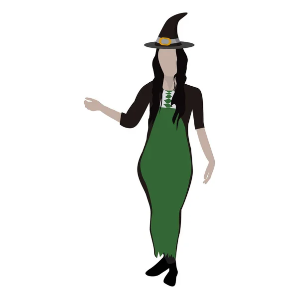 Halloween witch costume — Stock Vector