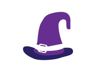 İzole edilmiş mor cadı şapkası.