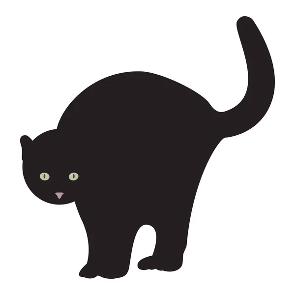 Geïsoleerde Black Cat — Stockvector