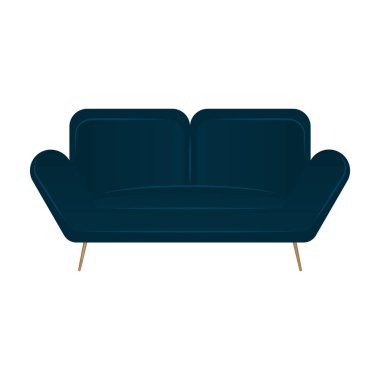 İzole edilmiş mavi kanepe