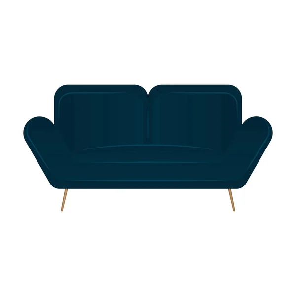 Canapé bleu isolé — Image vectorielle
