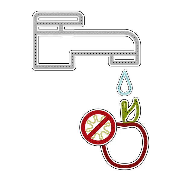Fruit wassen pictogram — Stockvector