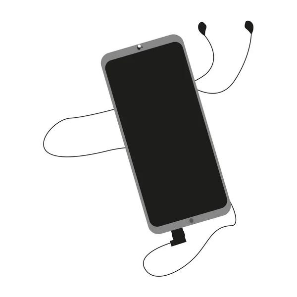 Smartphone icoon met hoofdtelefoon — Stockvector