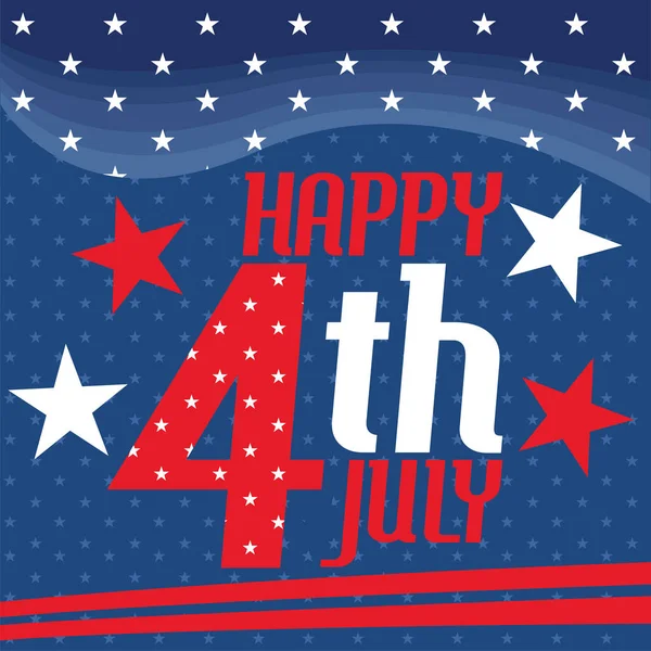 Happy 4th of july poster — Stock Vector