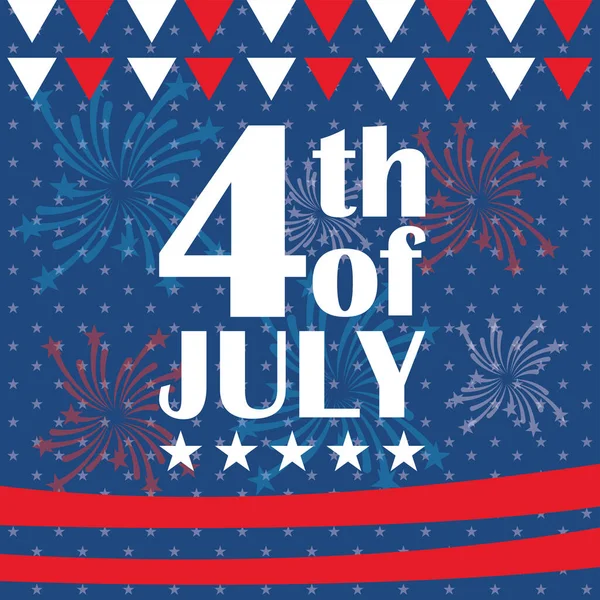 Happy 4th of july poster — Stock Vector