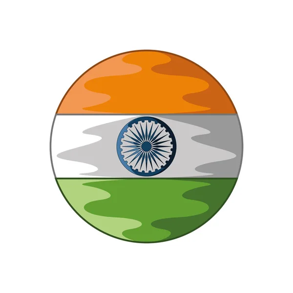 Bandeira de botão da Índia — Vetor de Stock