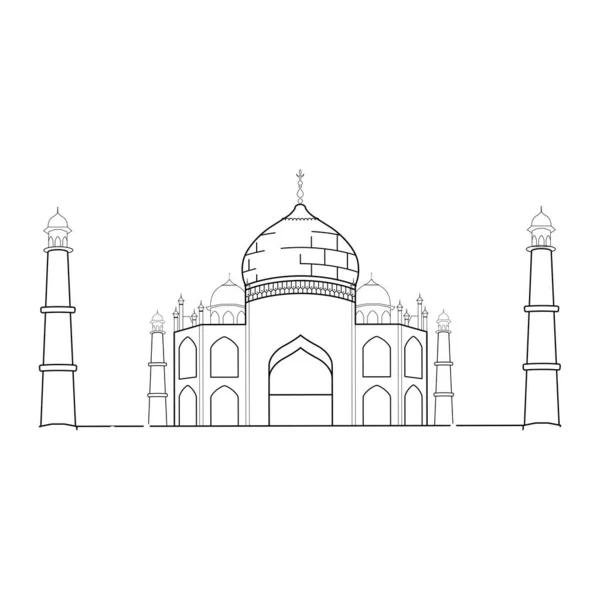 Delineamento de Taj mahal — Vetor de Stock