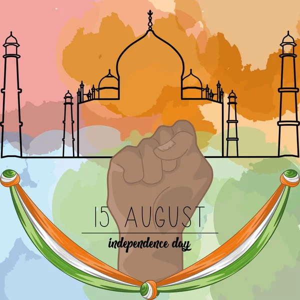 Feliz día de la independencia de la India — Vector de stock