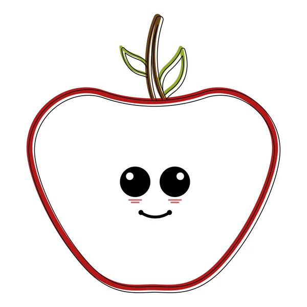 Ícone de desenhos animados de uma maçã feliz — Vetor de Stock