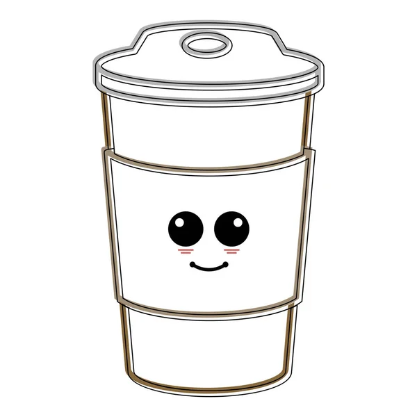 Szczęśliwy papierowy kubek kawy — Wektor stockowy