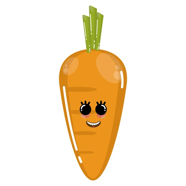 Ícone de desenhos animados de uma cenoura feliz — Vetor de Stock
