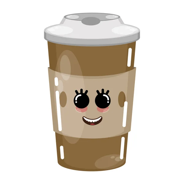 Happy paper coffee cup — Stock Vector