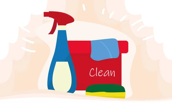 Temizlik ürünleri posteri — Stok Vektör