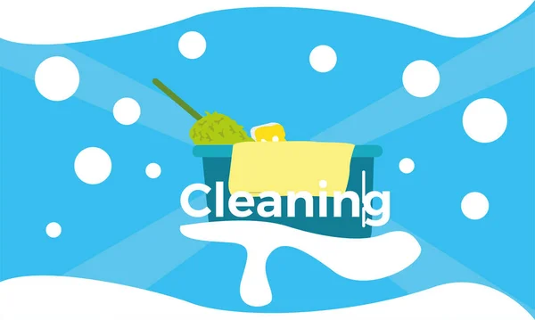 Plakat z produktami do czyszczenia — Wektor stockowy