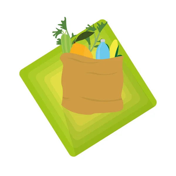 Icono de bolsa de comestibles — Vector de stock