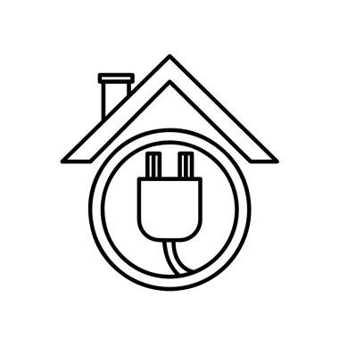 Ev çatısı ve elektrik kablosu