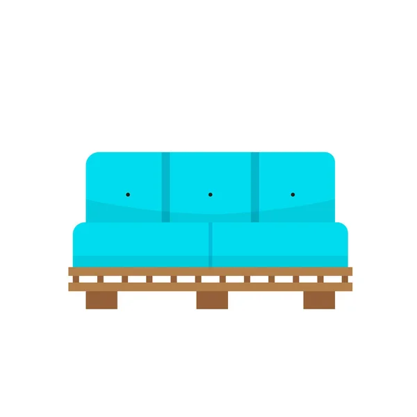 Blue sofa icon — Stock Vector