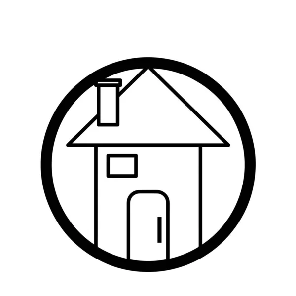 Icône de maison résidentielle — Image vectorielle