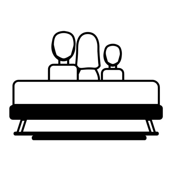 Familia en un icono de sofá — Archivo Imágenes Vectoriales