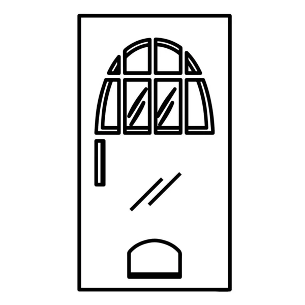 Türsymbol mit Fenster — Stockvektor