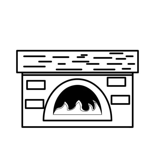 Icono de chimenea con llama — Vector de stock