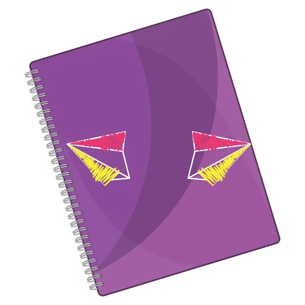 Purple notebok icon — Stock Vector