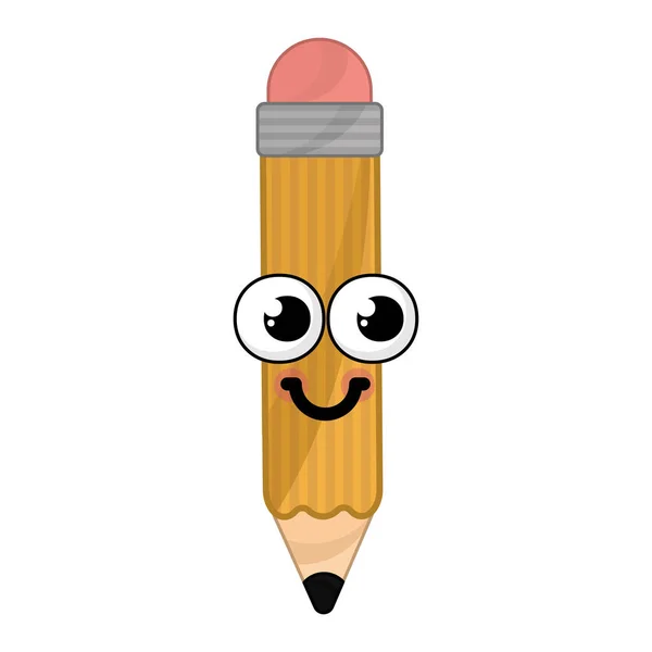 Glückliche Bleistift-Karikatur — Stockvektor