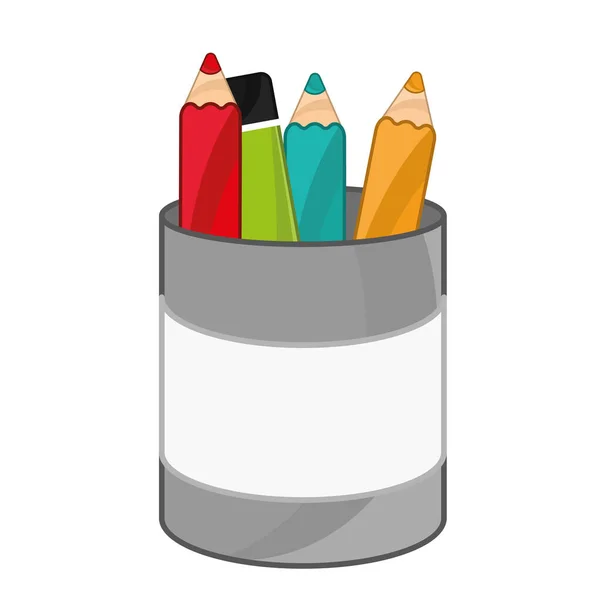 Farben im Bleistifthalter — Stockvektor