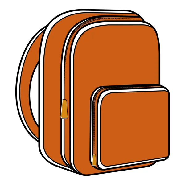 Ícone saco de escola laranja — Vetor de Stock