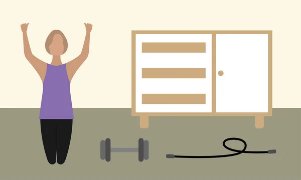 Γυναίκα άσκηση στο σπίτι — Διανυσματικό Αρχείο